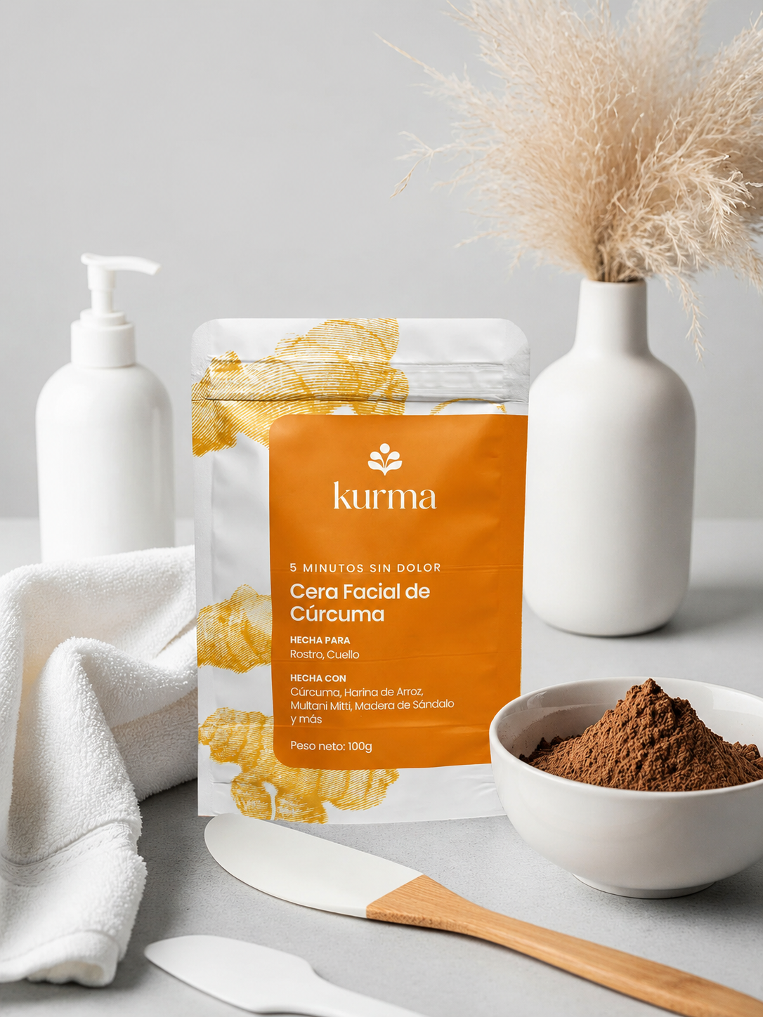 Cera Facial de Cúrcuma – Depilación sin dolor en 5 minutos